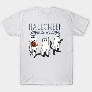 Halloween Ghost Cats T-Shirt